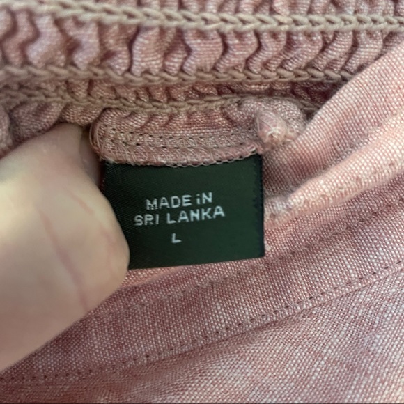 EUC Eddie Bauer A-line Full Length Pink Linen Skirt sz Large w/ POCKETS! - Picture 5 of 7